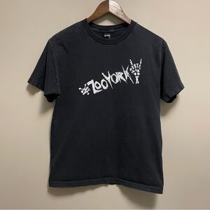 Zoo York Black Tee with White Graphic Skeleton Print Boys Youth Medium